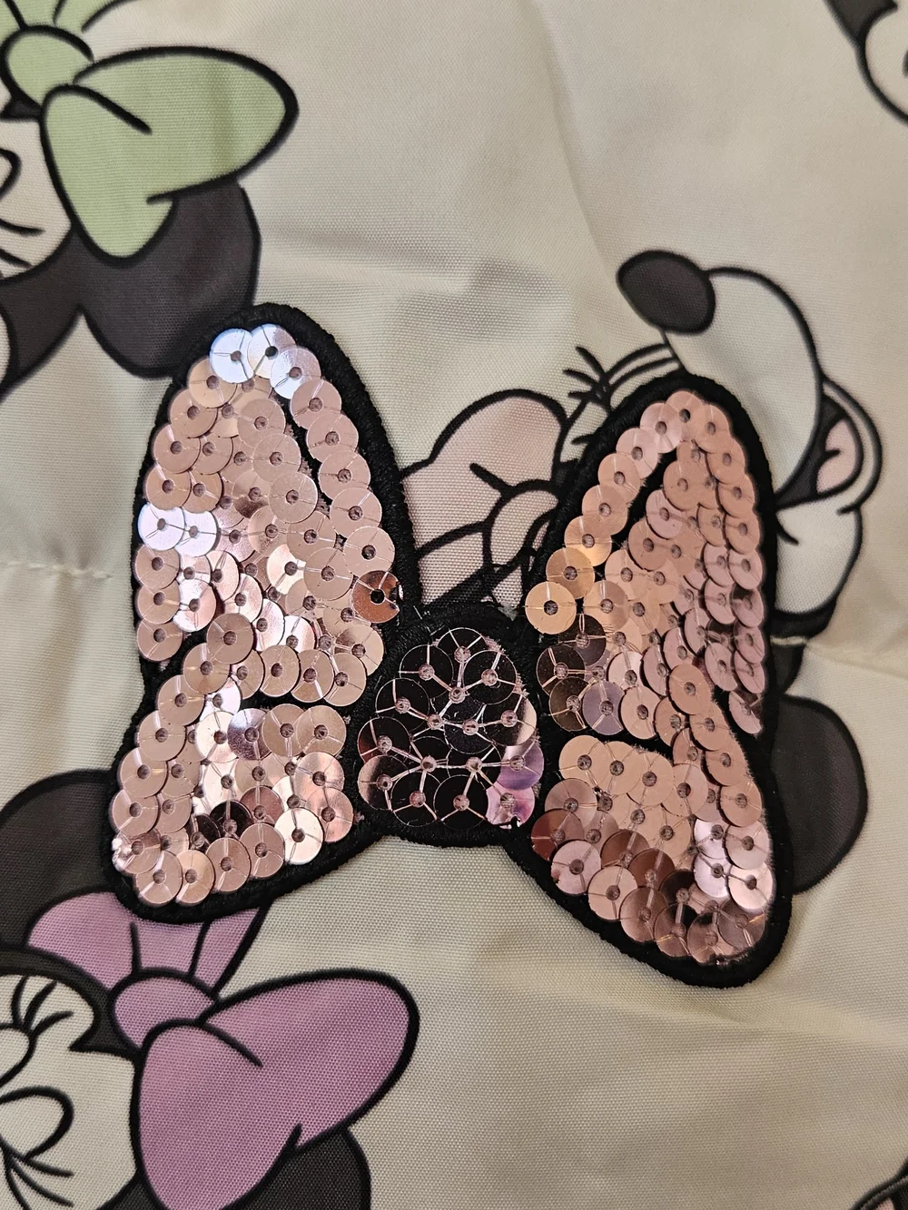 Disney Girls Off White and Pink Minnie Mouse Puffer Jacket